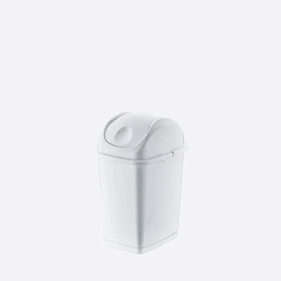 Papelera Plástica Slim Tapa Basculante - Blanco 6