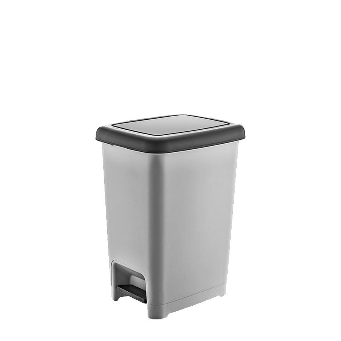 Papelera Plástica Slim con Pedal - Gris/Negro 3