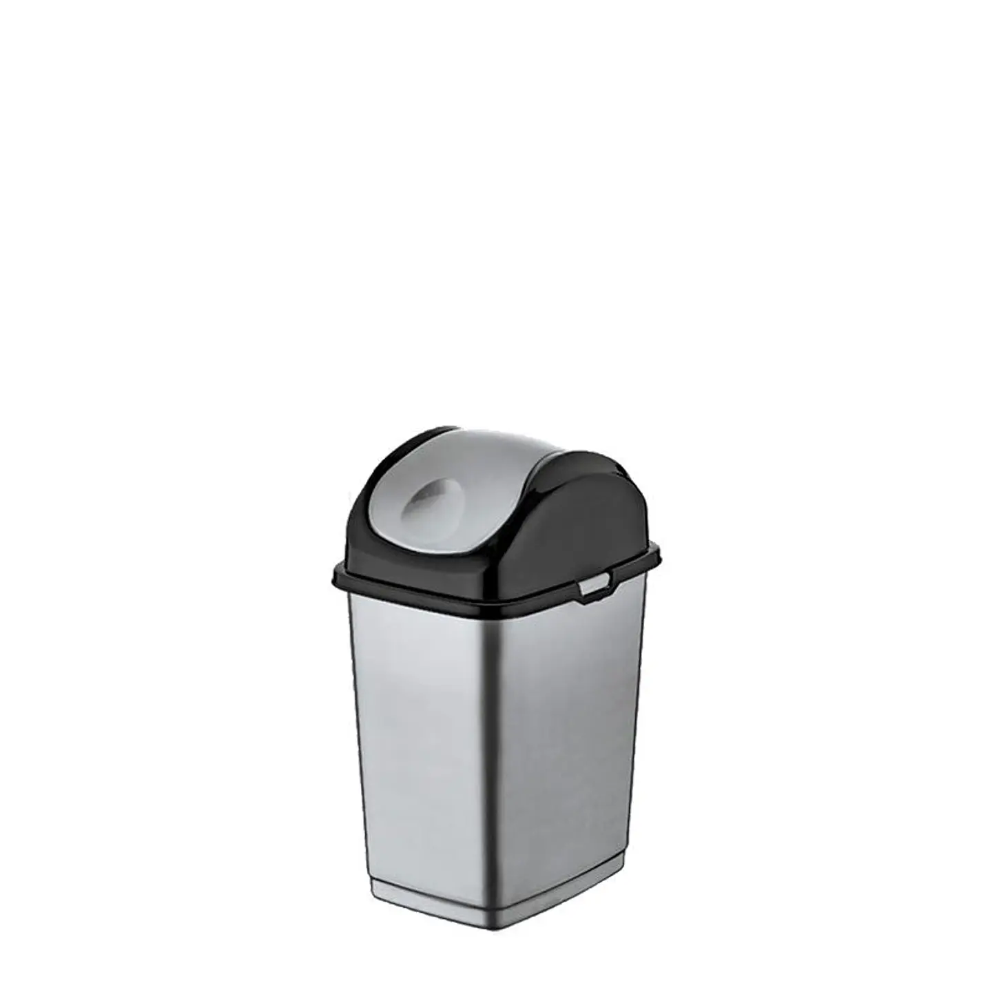 Papelera Plástica Slim Tapa Basculante - Gris/Negro 4