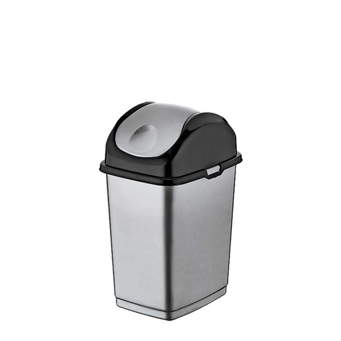 Papelera Plástica Slim Tapa Basculante - Gris/Negro 6