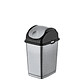 Papelera Plástica Slim Tapa Basculante - Gris/Negro - Miniatura 6
