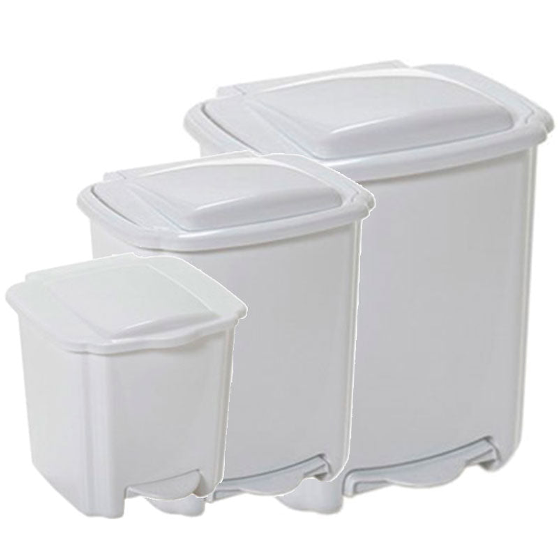 Papelera Plástica con Pedal - Blanco  1