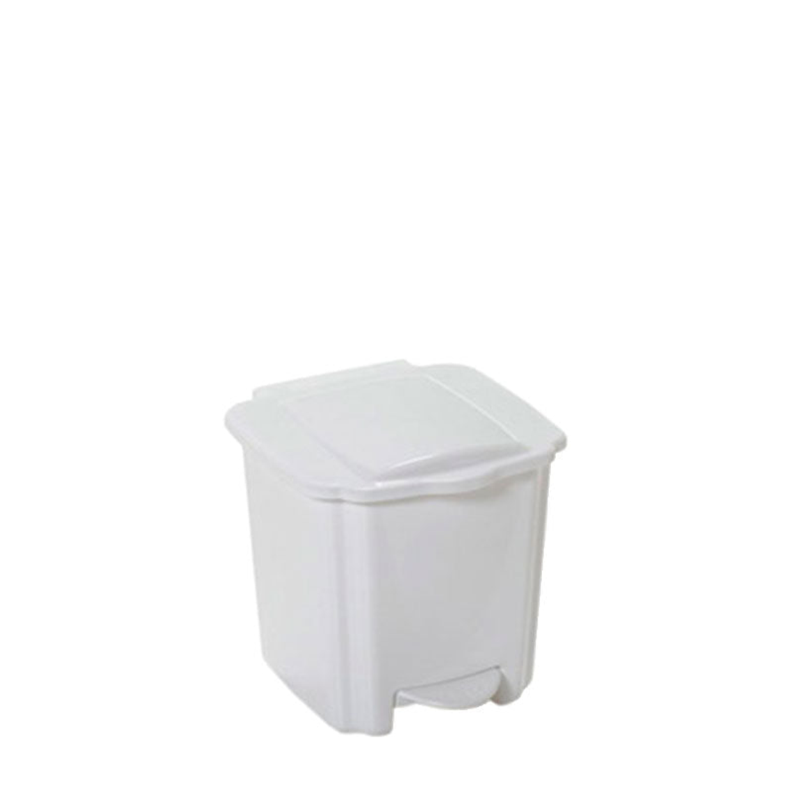 Papelera Plástica con Pedal - Blanco  2