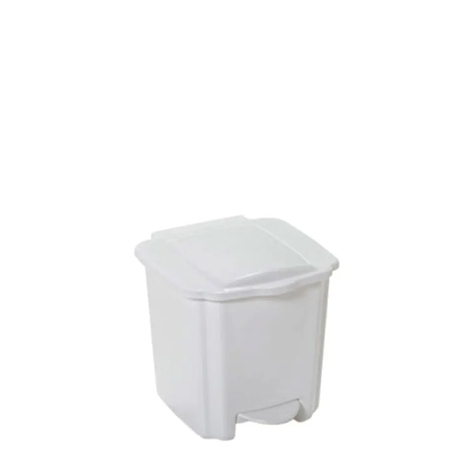 Papelera Plástica con Pedal - Blanco  2