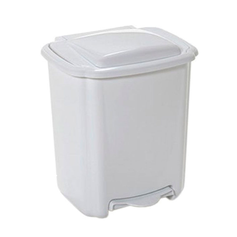 Papelera Plástica con Pedal - Blanco  4