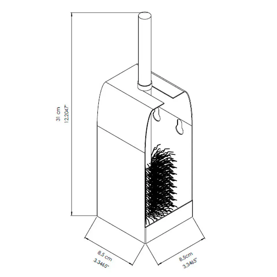 Escobillero de Pared Metálico - Branco 2