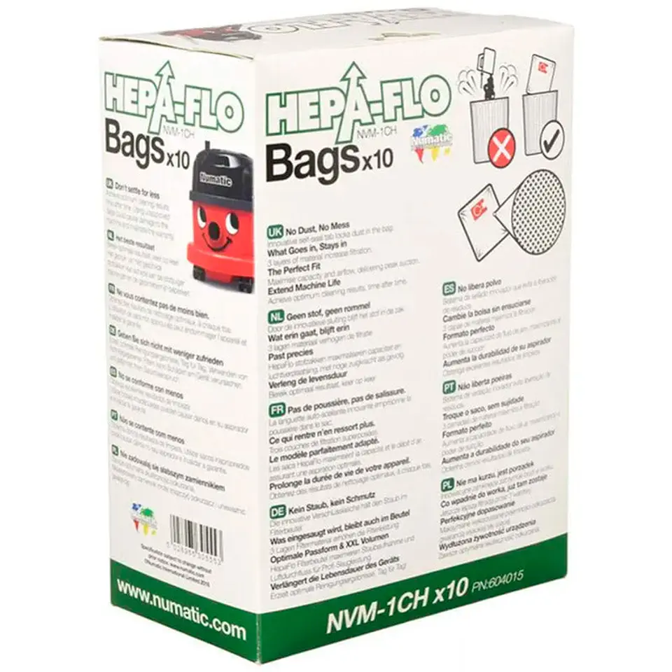 Bolsas Aspirador HEPA-FLO Numatic - 10 bolsas 2