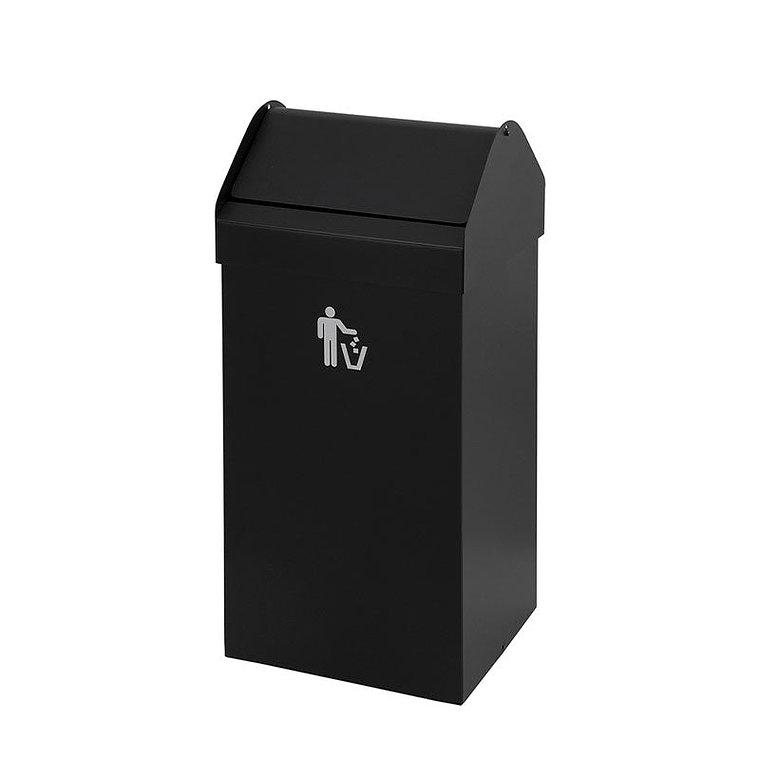 Papelera Rectangular Metálica Tapa Basculante - 38 Litros 1