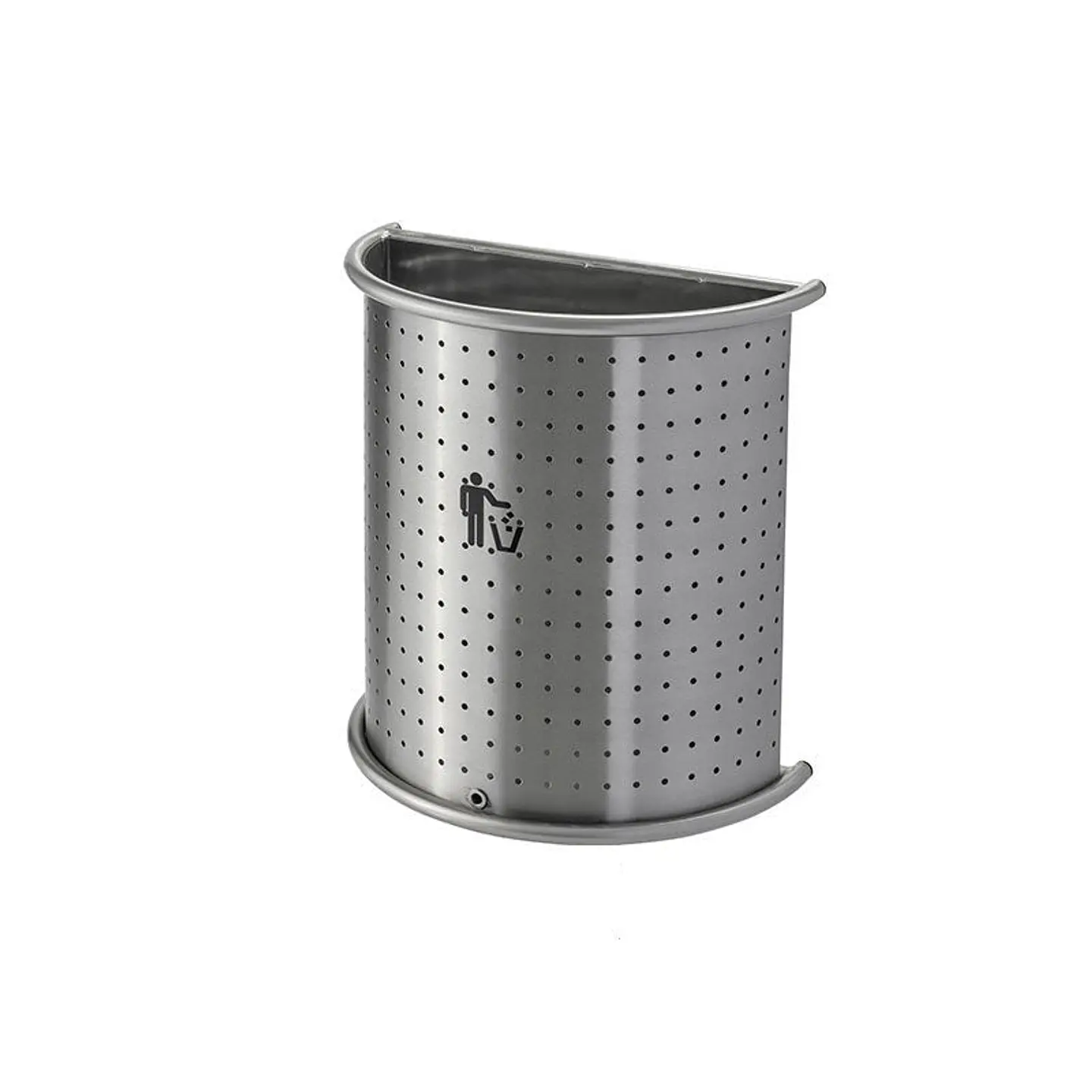 Papelera Urbana de Pared Semicircular Inox - 32 Litros 1