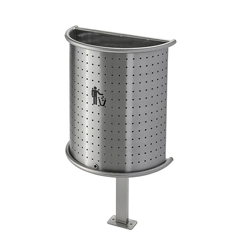 Papelera Urbana Semicircular Inox - 32 Litros
