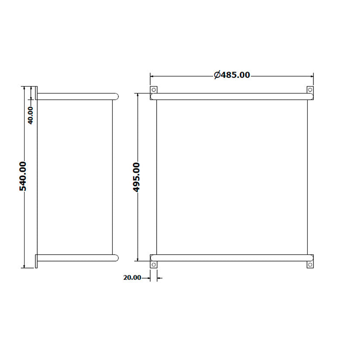 Papelera Urbana de Pared Semicircular Inox - 32 Litros 2