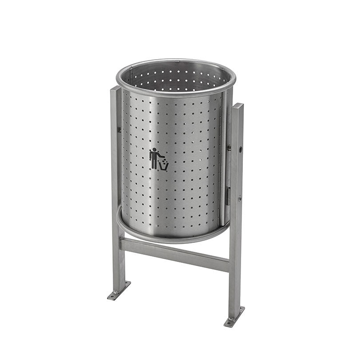 Papelera Urbana Circular Inox - 50 Litros 1