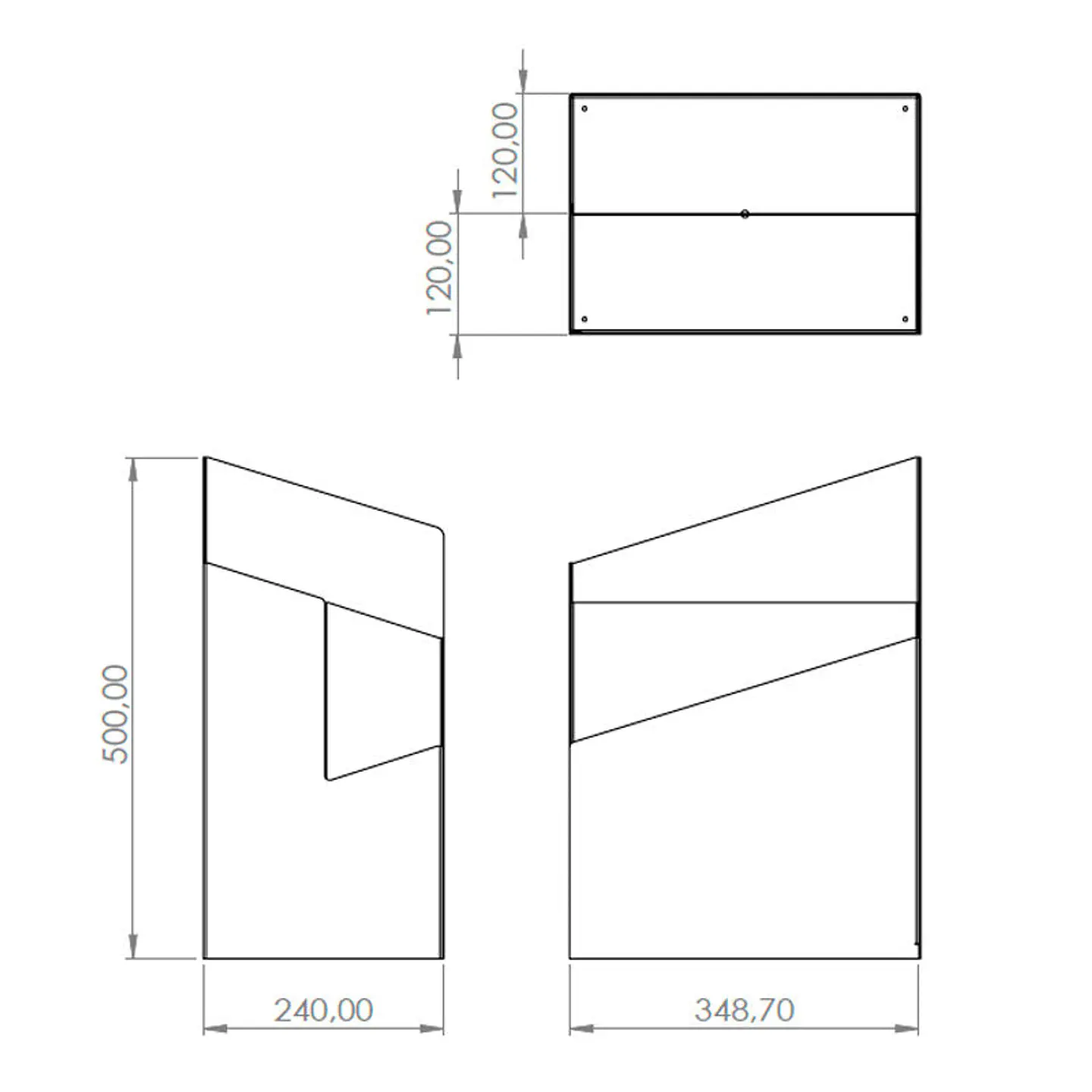 Paragüero Rectangular Metálico con 2 Orificios 2