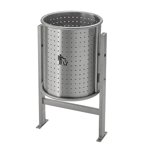 Papelera Urbana Circular Inox - 80 Litros