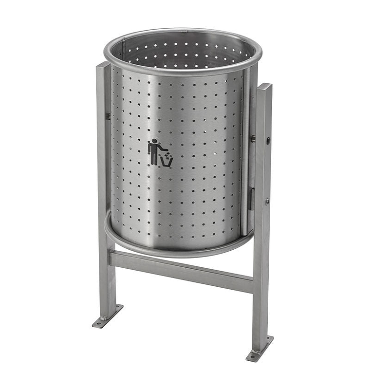 Papelera Urbana Circular Inox - 80 Litros 1