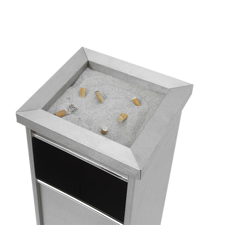 Cenicero Papelera Cuadrada Inox - 15 + 2 Litros 2