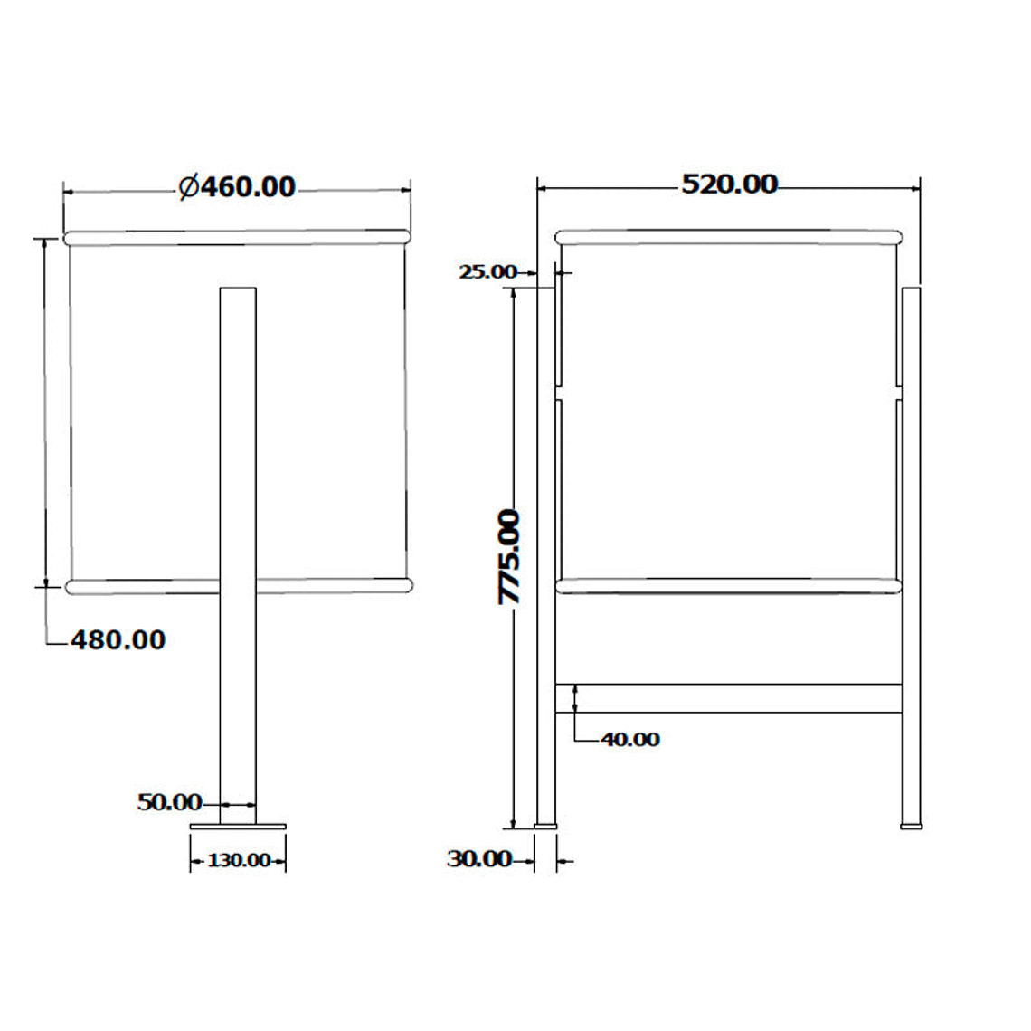 Papelera Urbana Circular Inox - 80 Litros 2