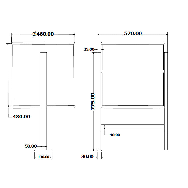 Papelera Urbana Circular Inox - 80 Litros 2