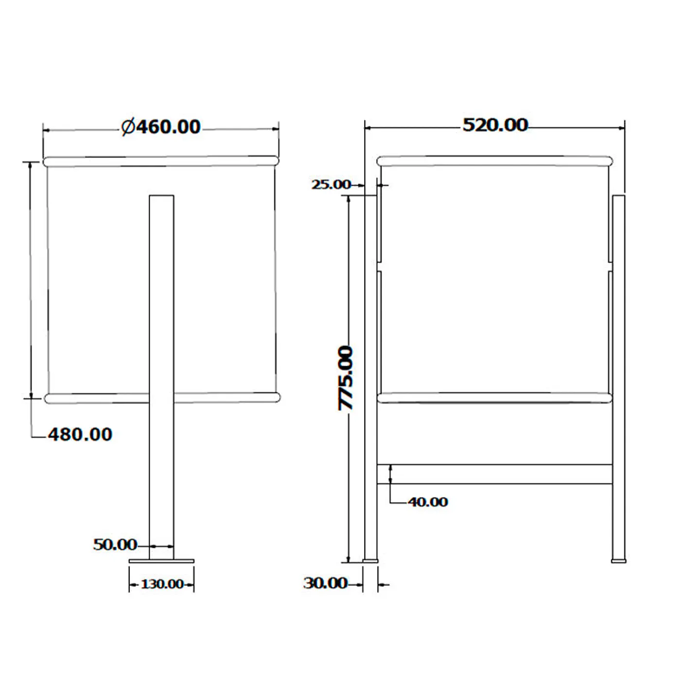 Papelera Urbana Circular Inox - 80 Litros 2