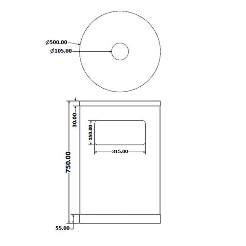 Cenicero Papelera Gran Capacidad Inox 95 + 8 Litros 2