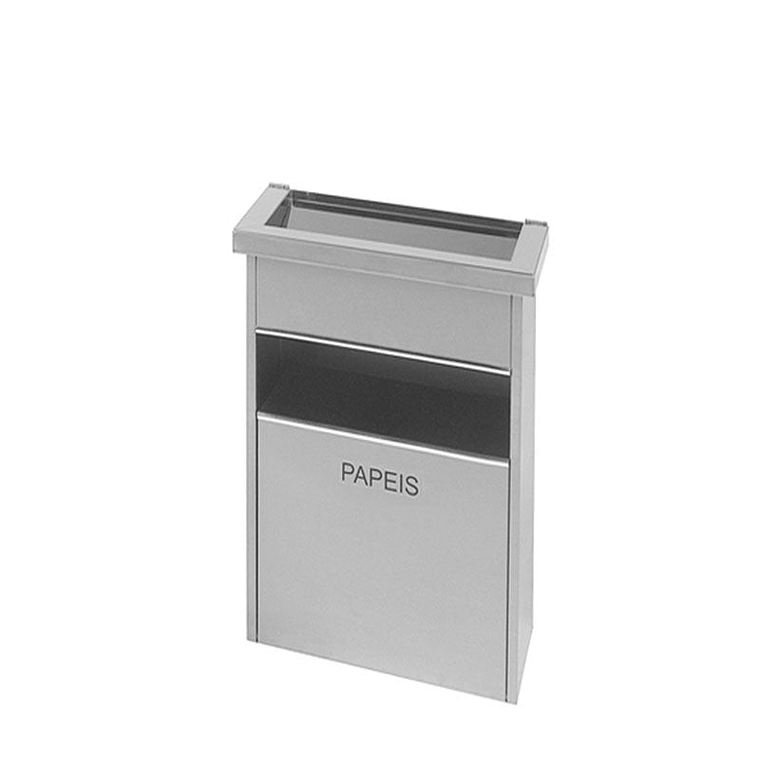 Cenicero Papelera de Pared Rectangular Inox - 8 + 3 Litros 1