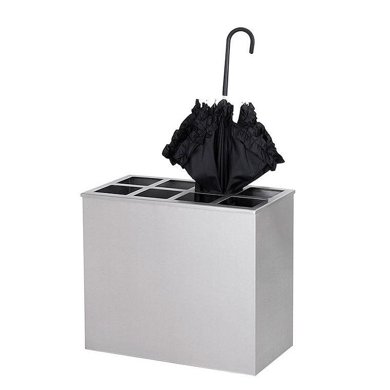 Paragüero Rectangular Inox con 8 Orificios 1