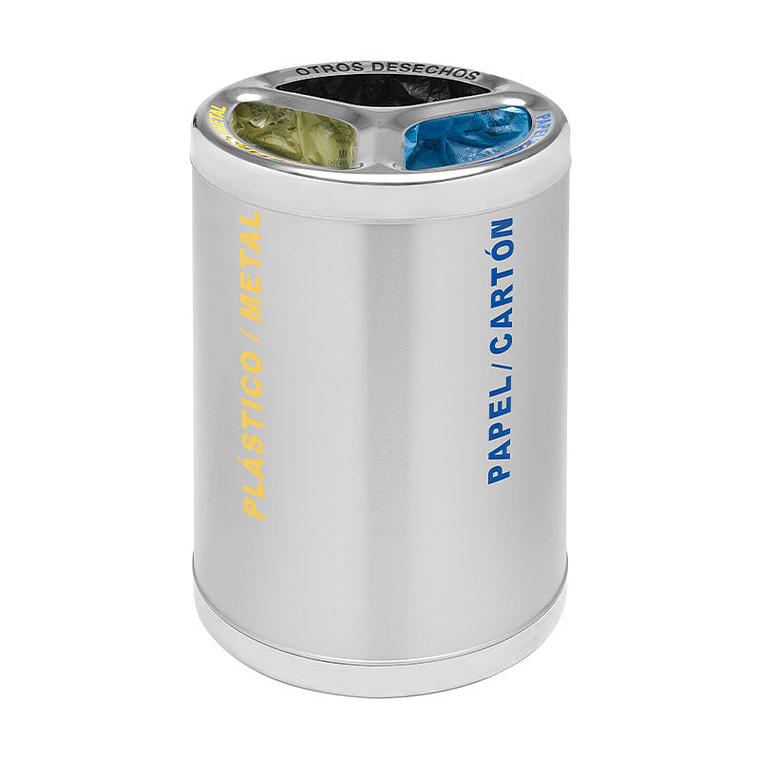Ecopunto Redondo Inox Barcelona - 3 Residuos 1