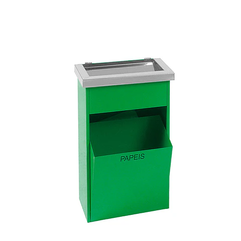 Cenicero Papelera de Pared Rectangular Metálico - 8 + 3 Litros