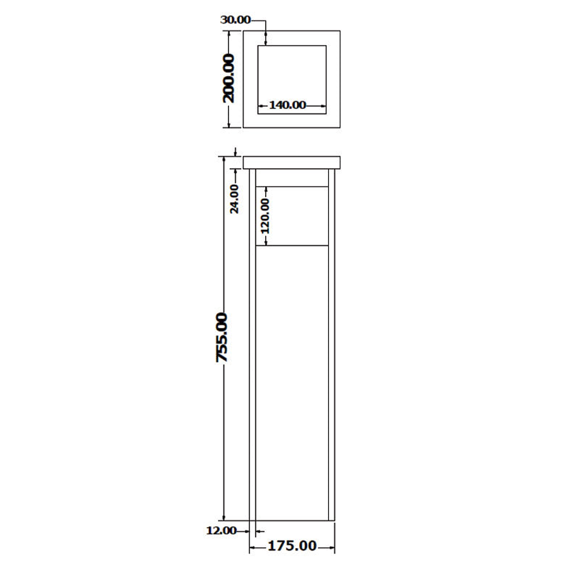 Cenicero Papelera Cuadrada Metálico 15 + 2 Litros 3