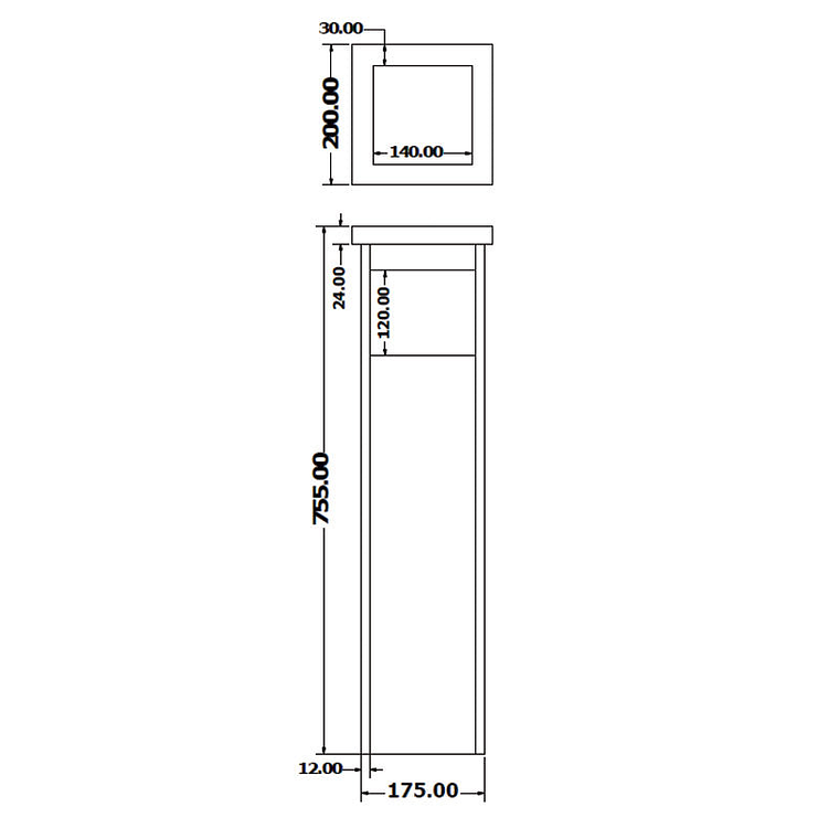 Cenicero Papelera Cuadrada Metálico 15 + 2 Litros 3