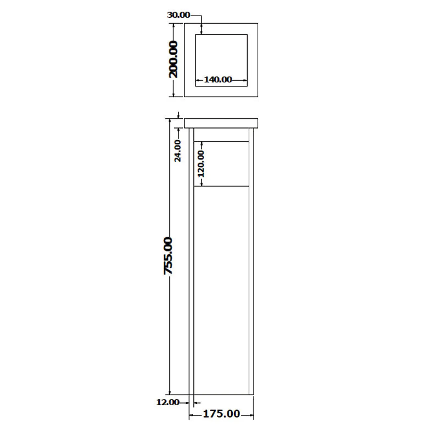 Cenicero Papelera Cuadrada Metálico 15 + 2 Litros 3