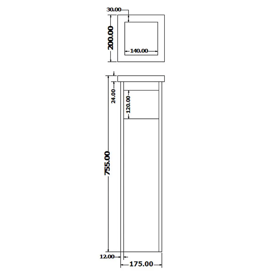 Cenicero Papelera Cuadrada Metálico 15 + 2 Litros 3