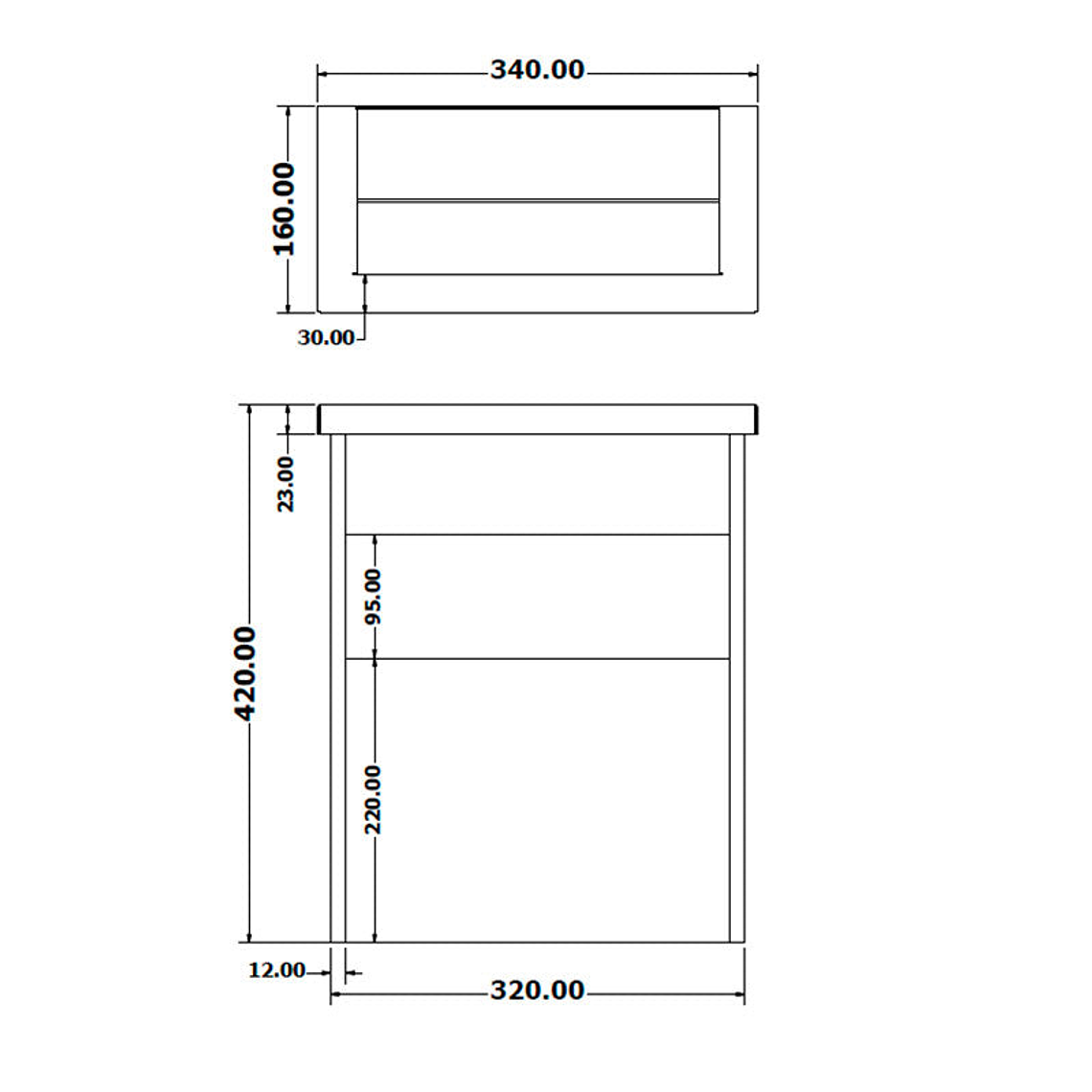 Cenicero Papelera de Pared Rectangular Inox - 8 + 3 Litros 2