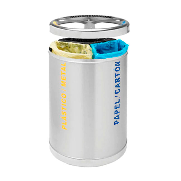 Ecopunto Redondo Inox Barcelona - 3 Residuos 2