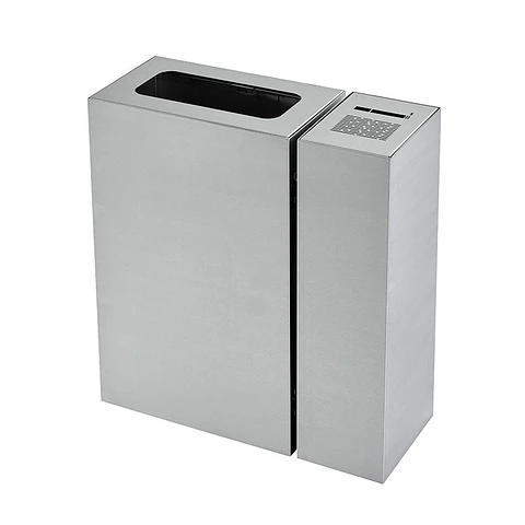 Cenicero y Papelera Rectangular Inox - 54 + 23 Litros