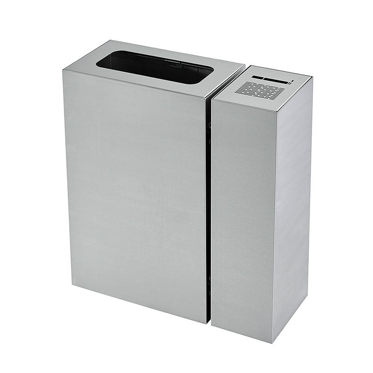 Cenicero y Papelera Rectangular Inox - 54 + 23 Litros 1