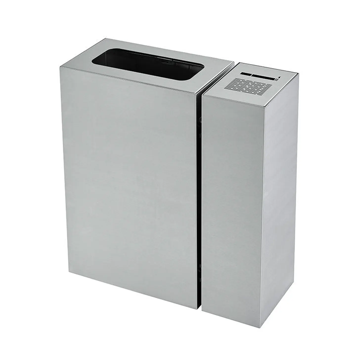 Cenicero y Papelera Rectangular Inox - 54 + 23 Litros 1