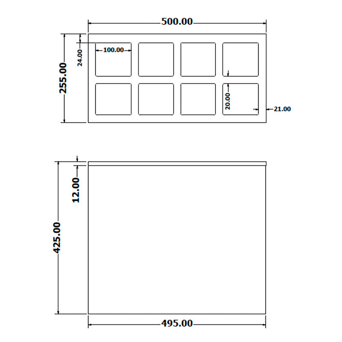 Paragüero Rectangular Metálico con 8 Orificios 2