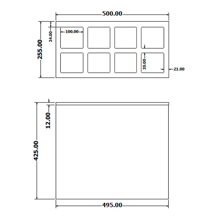 Paragüero Rectangular Metálico con 8 Orificios 2