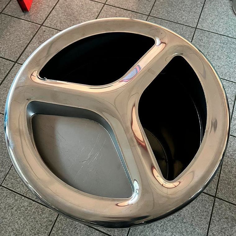 Ecopunto con Cenicero Inox Barcelona - 2 Residuos 3