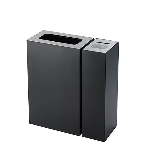 Cenicero y Papelera Rectangular Metálico - 54 + 23 Litros