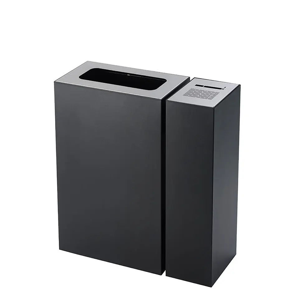 Cenicero y Papelera Rectangular Metálico - 54 + 23 Litros 1