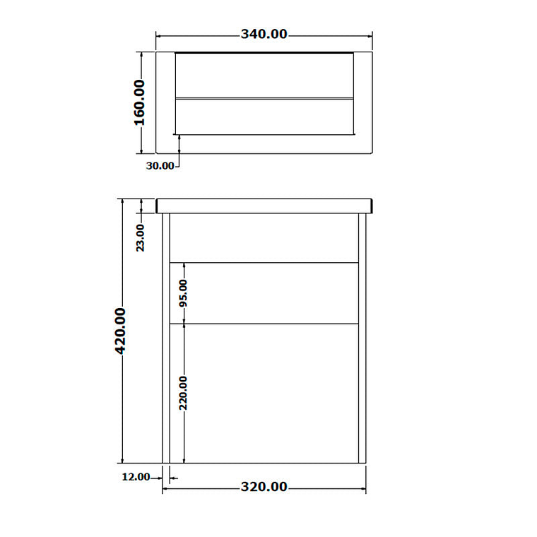 Cenicero Papelera de Pared Rectangular Metálico - 8 + 3 Litros 2