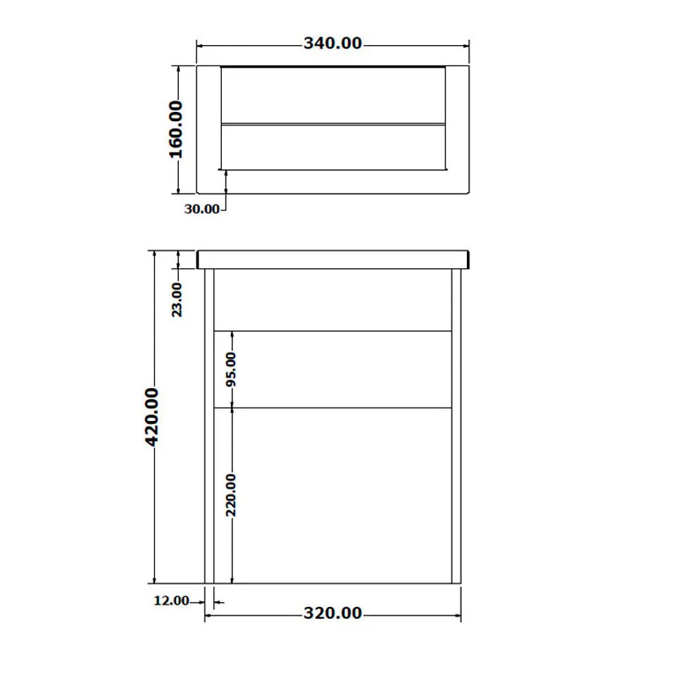 Cenicero Papelera de Pared Rectangular Metálico - 8 + 3 Litros 2