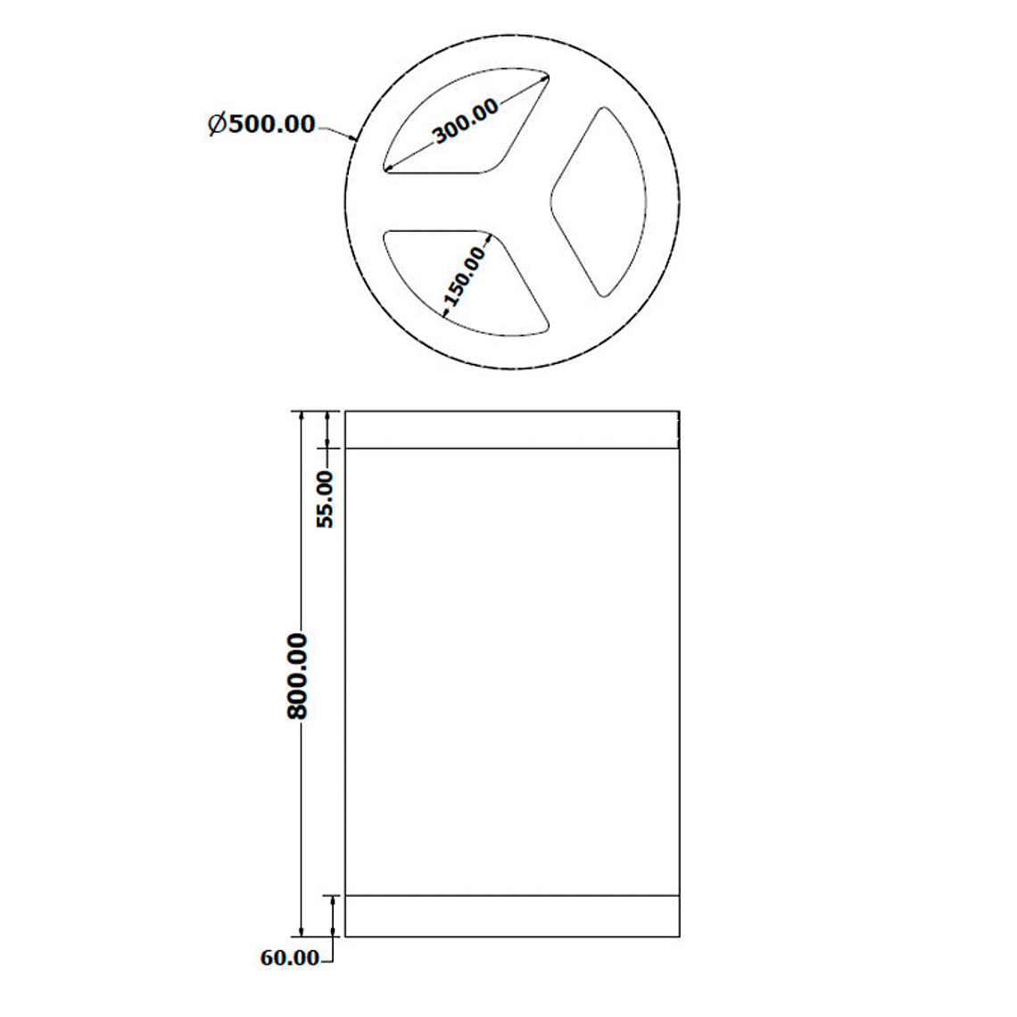 Ecopunto Redondo Inox con Vinilo Barcelona - 3 Residuos 3