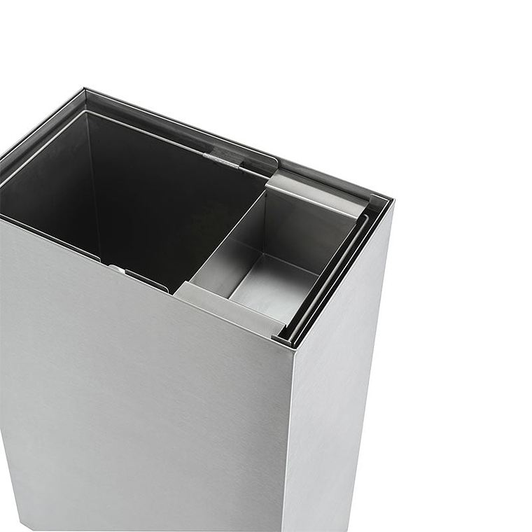 Cenicero Papelera Rectangular Inox - 54 + 1,5 Litros 2