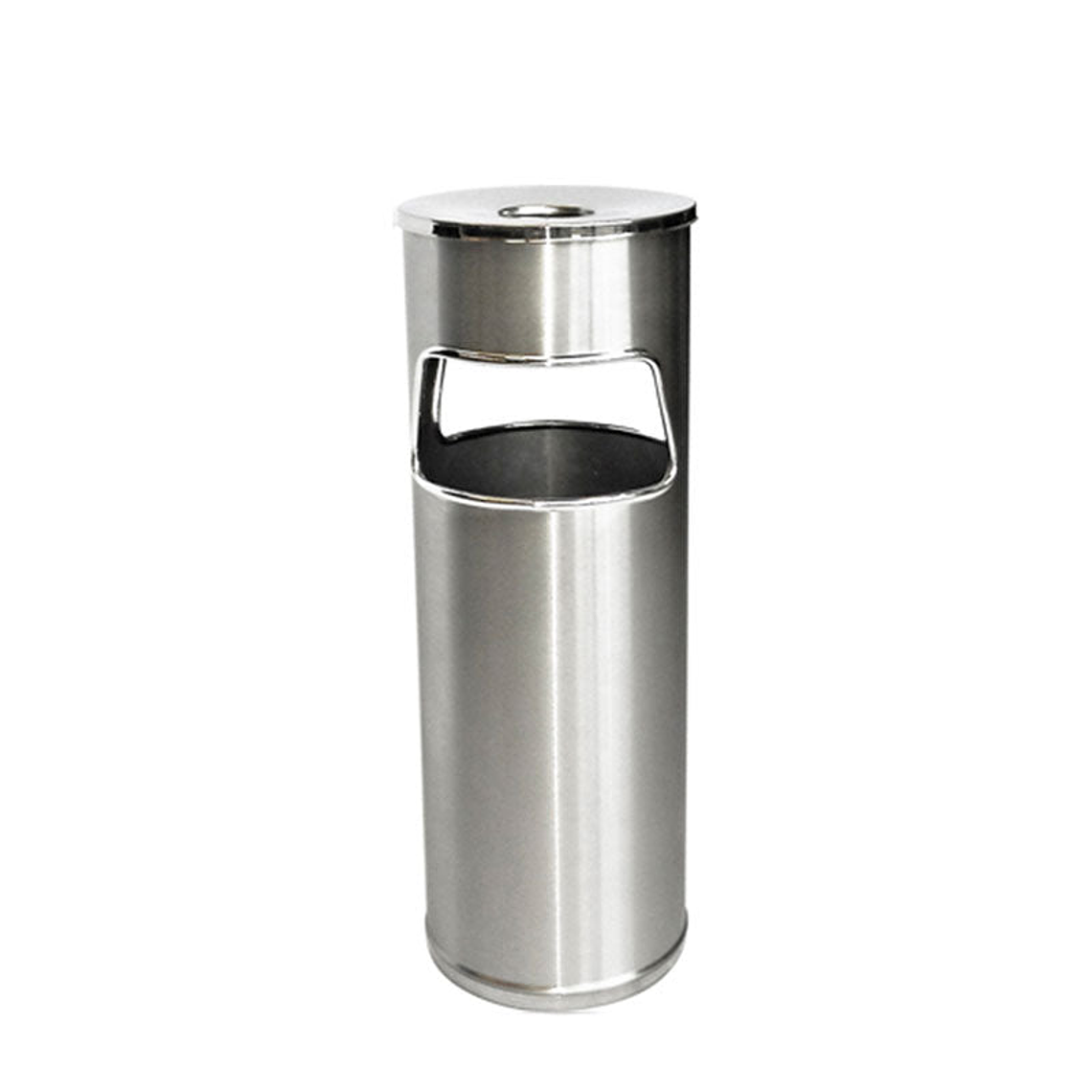 Cenicero Papelera Circular Dos Aberturas Inox 18 + 2 Litros 1