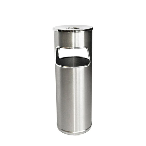 Cenicero Papelera Circular Dos Aberturas Inox 18 + 2 Litros