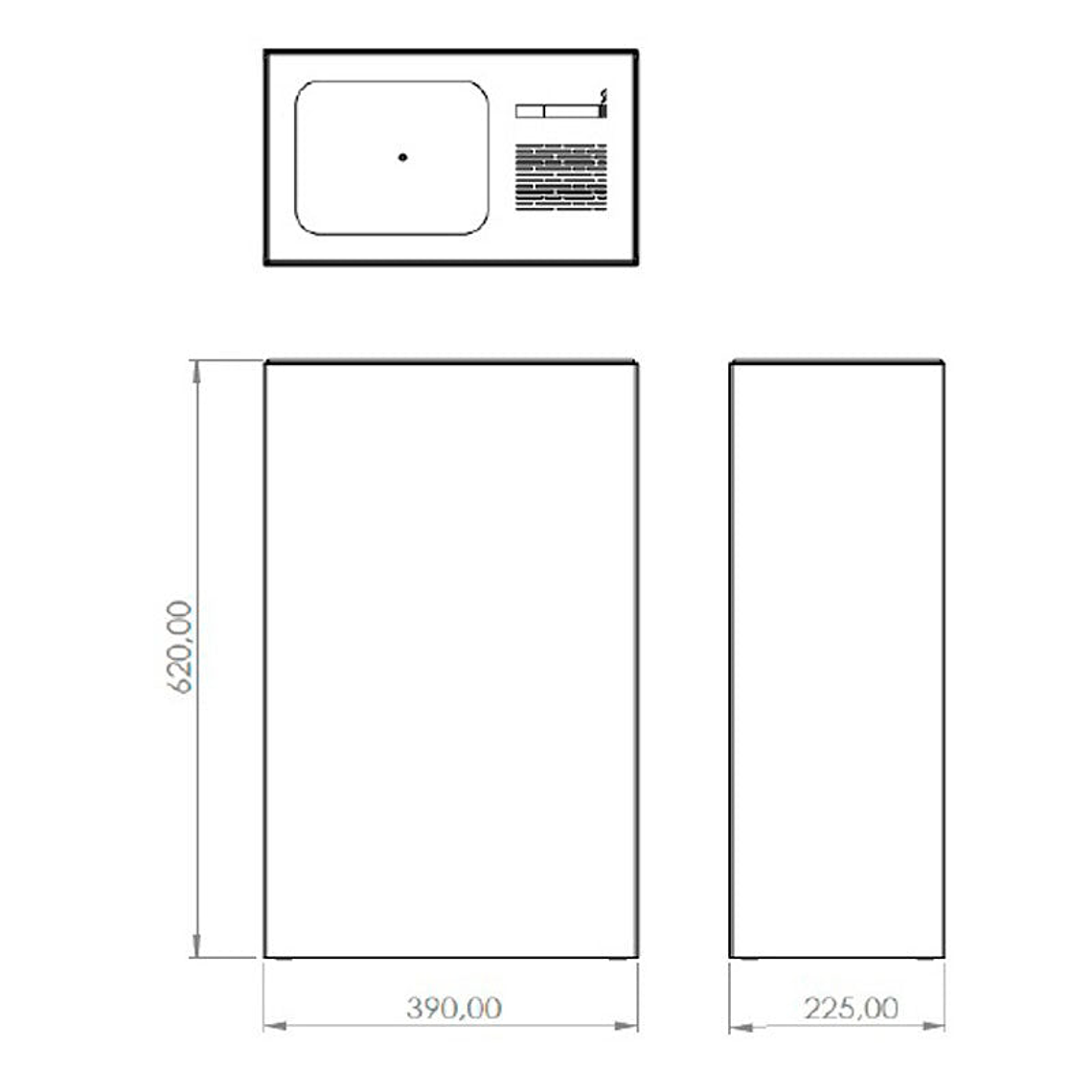 Cenicero Papelera Rectangular Inox - 54 + 1,5 Litros 3