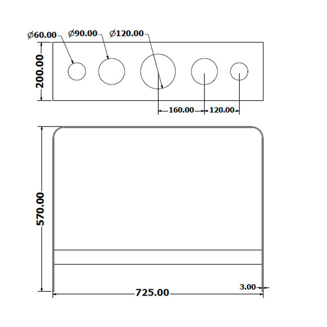 Paragüero Metálico Alineado con 5 Orificios 3